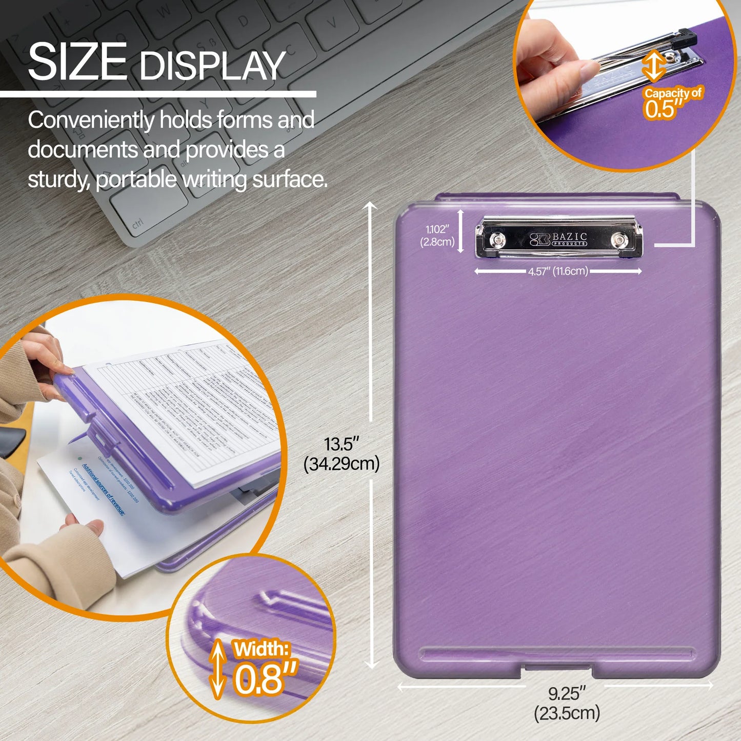 Translucent Clipboard Storage Case, Pink