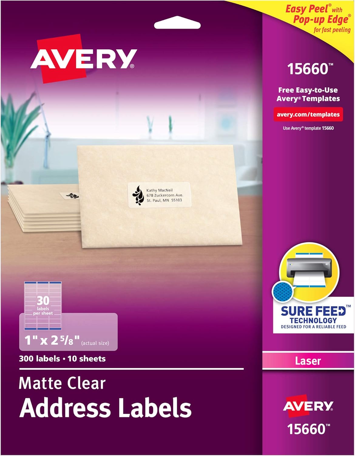 Avery Printable Address Labels, Clear