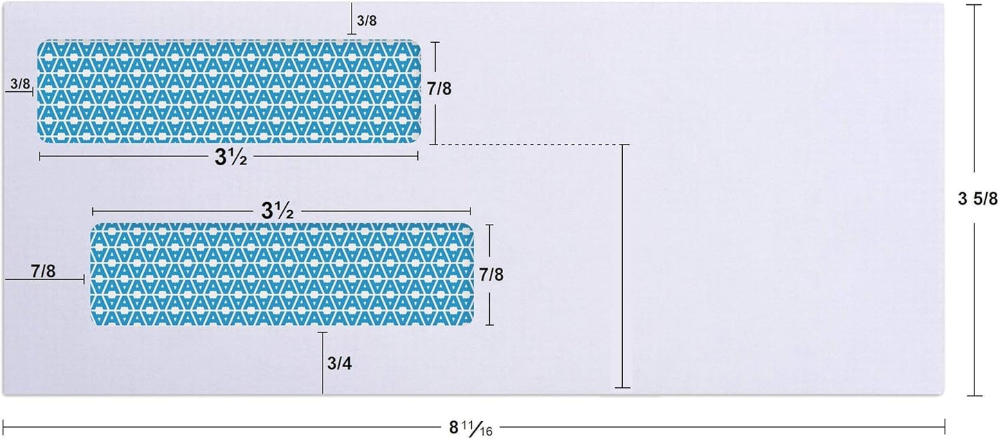 Aimoh #8 Double Window Self Seal Security Check Envelopes