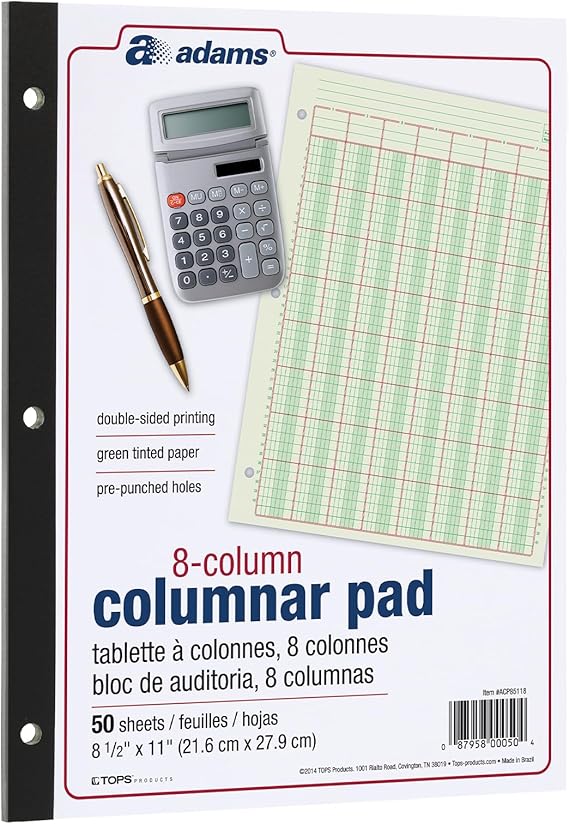 Adams® Analysis 8 Column Pad, Green