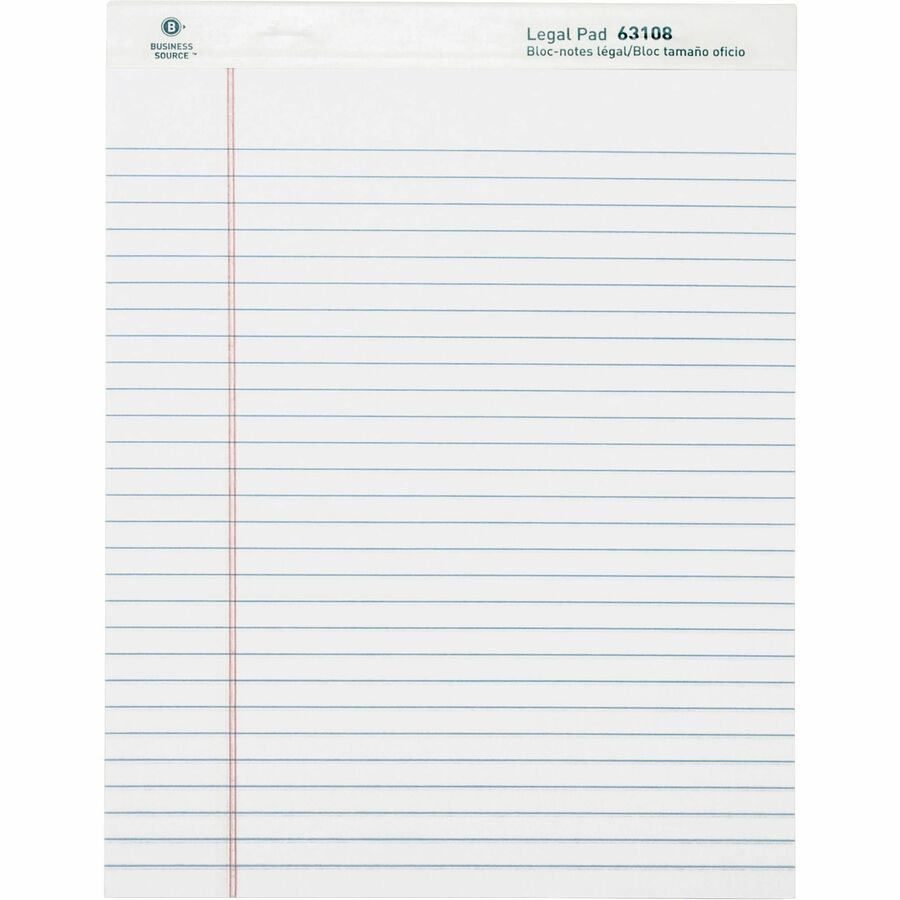 BS 63108 Micro-Perforated Legal Ruled Pads, White