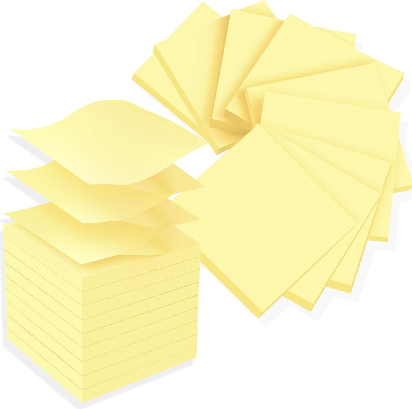 Business Source Premium Yellow Pop-up Adhesive Notes, 12 Pack