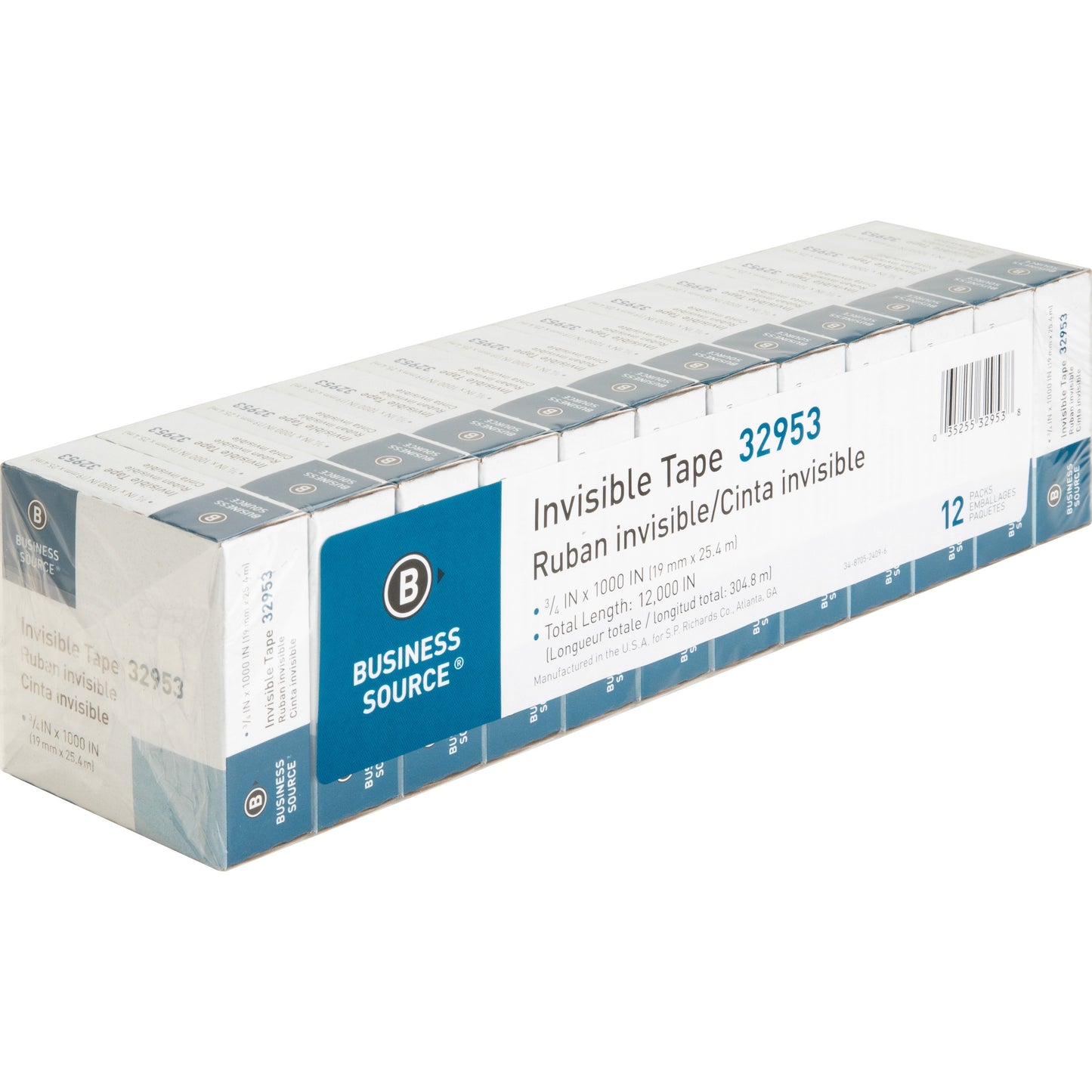 Business Source Premium Invisible Tape Value 12 Pack