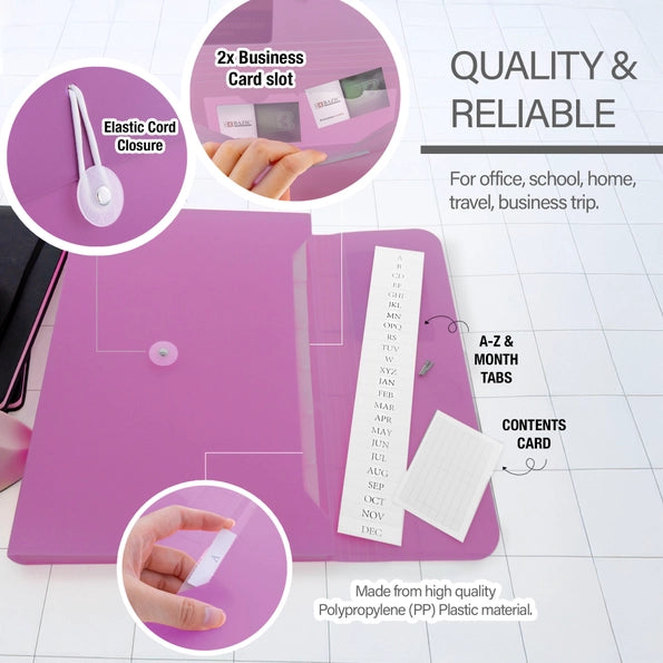 Expanding File A4/Letter Size; 13 or 7 Pocket- Assorted Colors