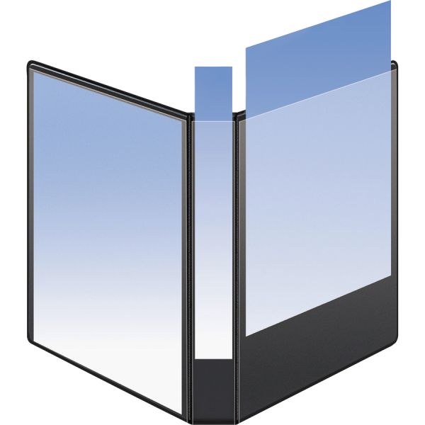 Business Source View 3-Ring Binder, 1" D-Rings, Black
