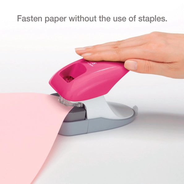Desktop Paper Clinch Staple Free Stapler, Green