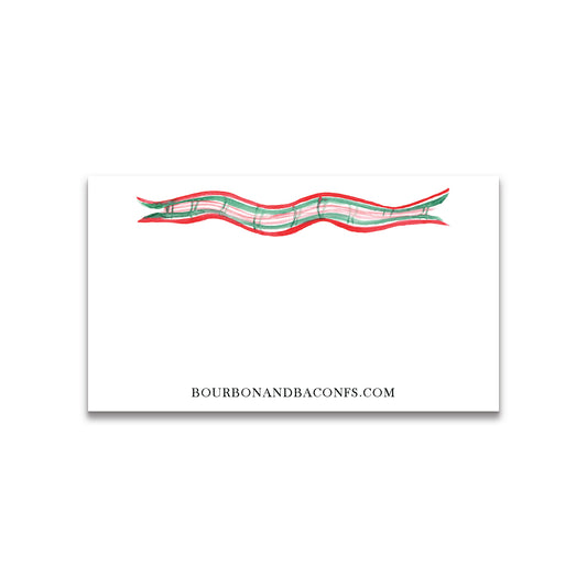 Christmas Plaid Garland Happy Notes