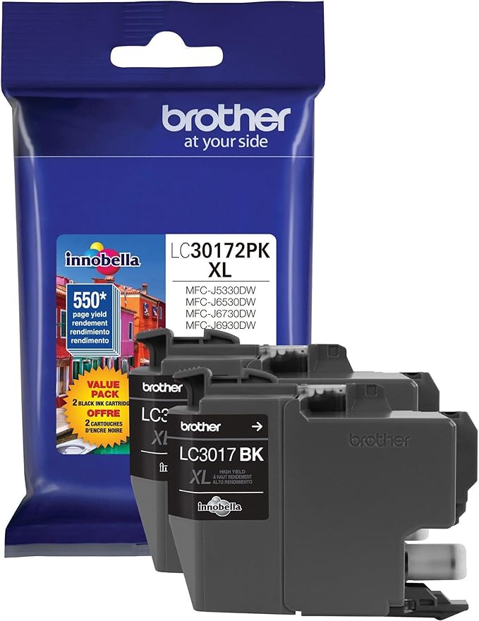 Brother LC3017BK Black High Yield Ink Cartridge 2 Pack