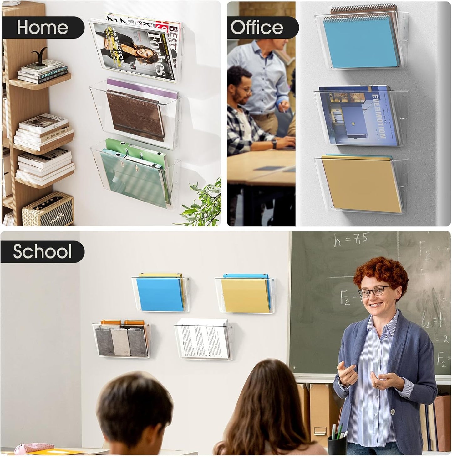 MaxGear Wall Mounted File Holder, Clear