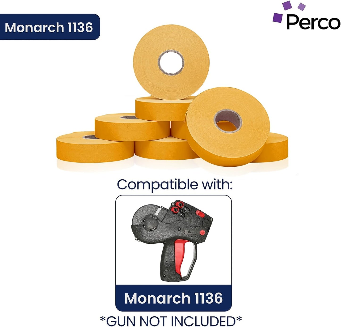 Monarch 1136 Two Line Labels, Orange