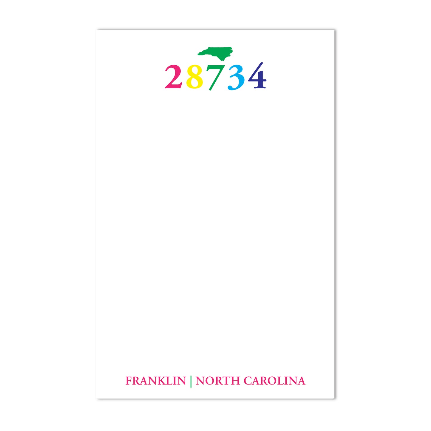 Zip Code Collection Notepad 5.5"x 8.5" – 28734 Franklin, North Carolina