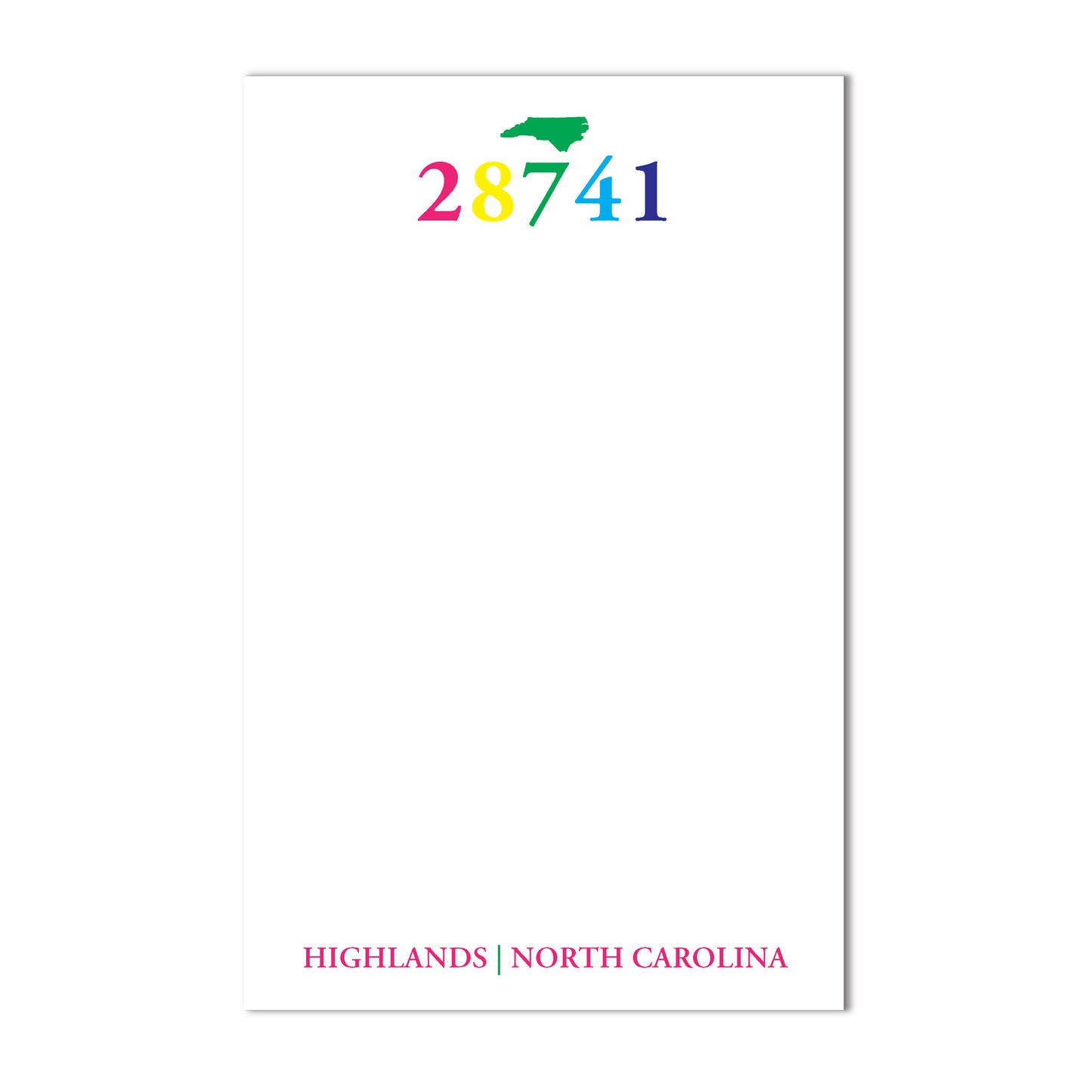 Zip Code Collection Notepad 5.5"x 8.5" – 28741 Highlands, North Carolina