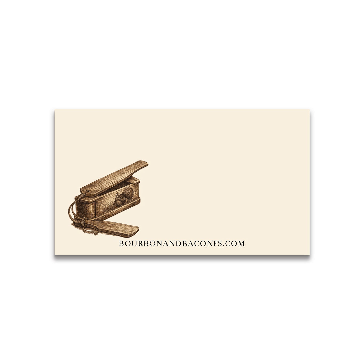 Vintage Brown Ink Turkey Happy Note - 2" x 3.5" Clear Boxed Set of 30 Cards