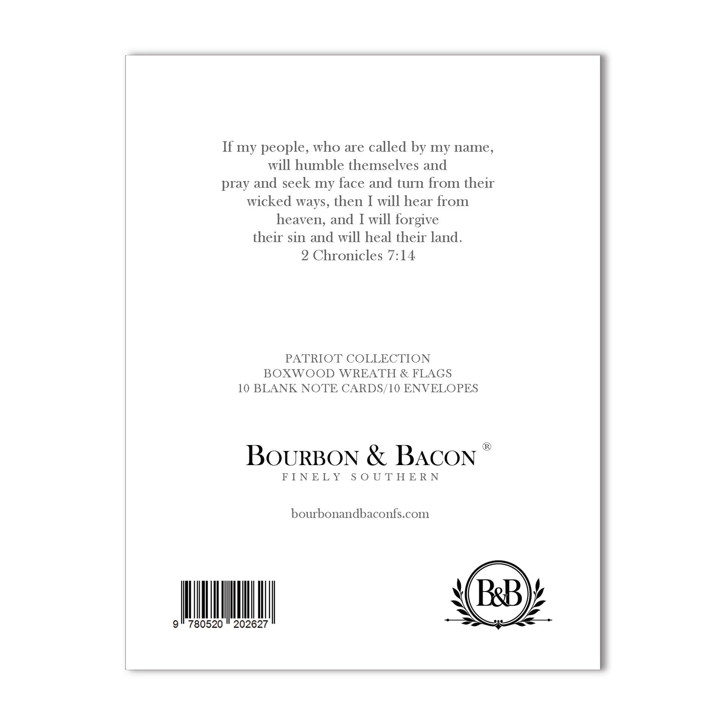 Patriotic Boxwood Wreath A2 Blank Note Card with Envelope - Everyday Greetings Collection