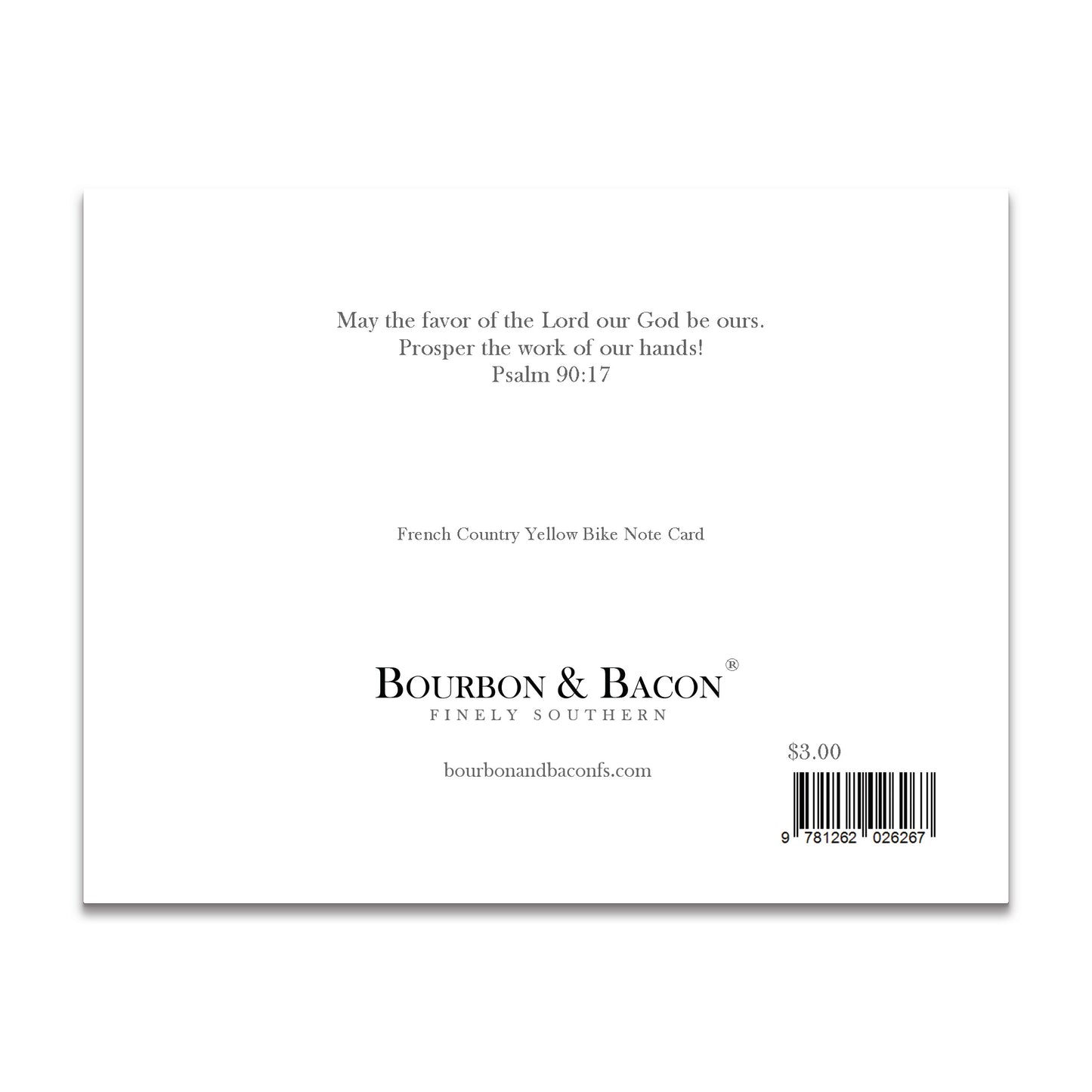 French Country Yellow Bicycle Note Card