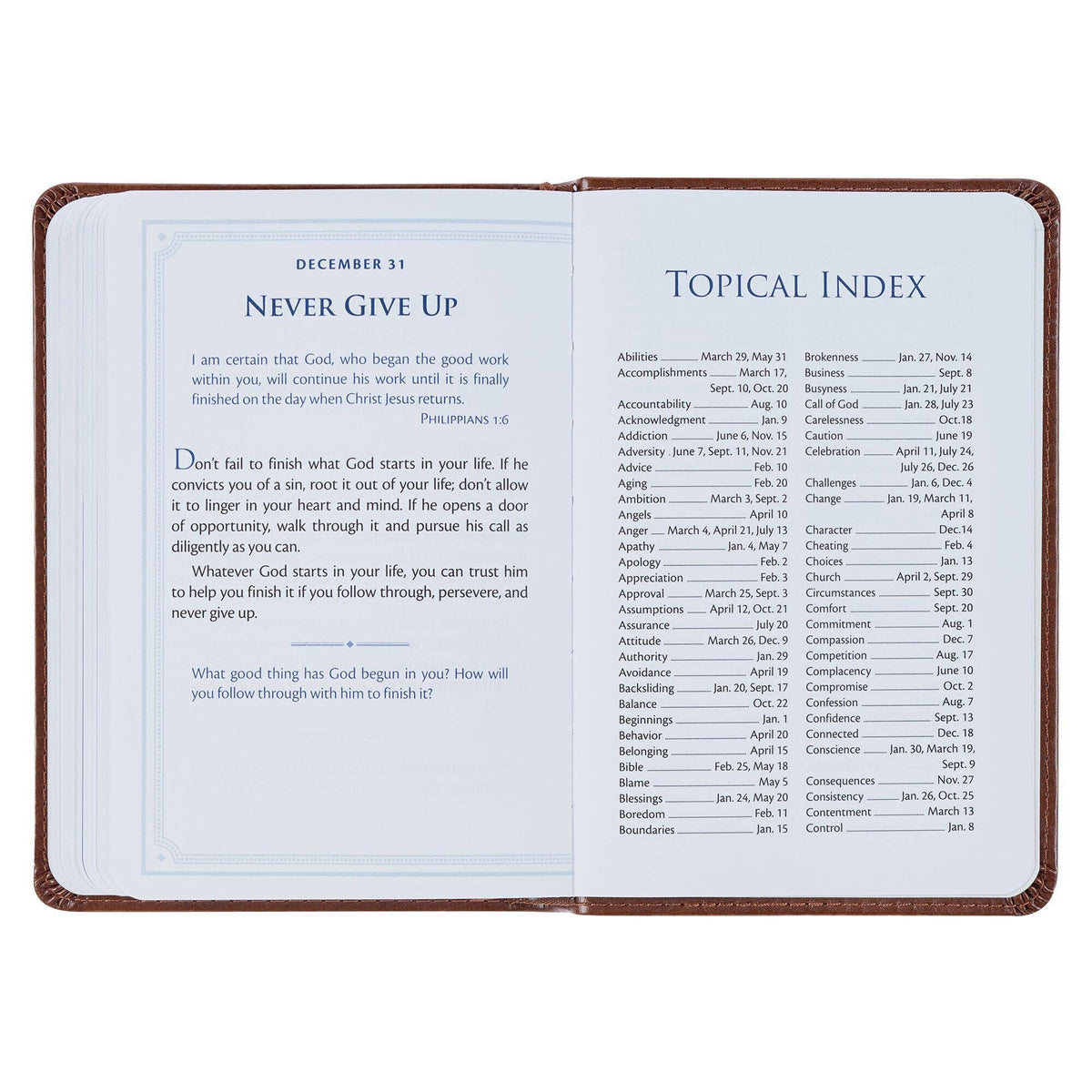 Devotional Be Strong & Steadfast Faux Leather