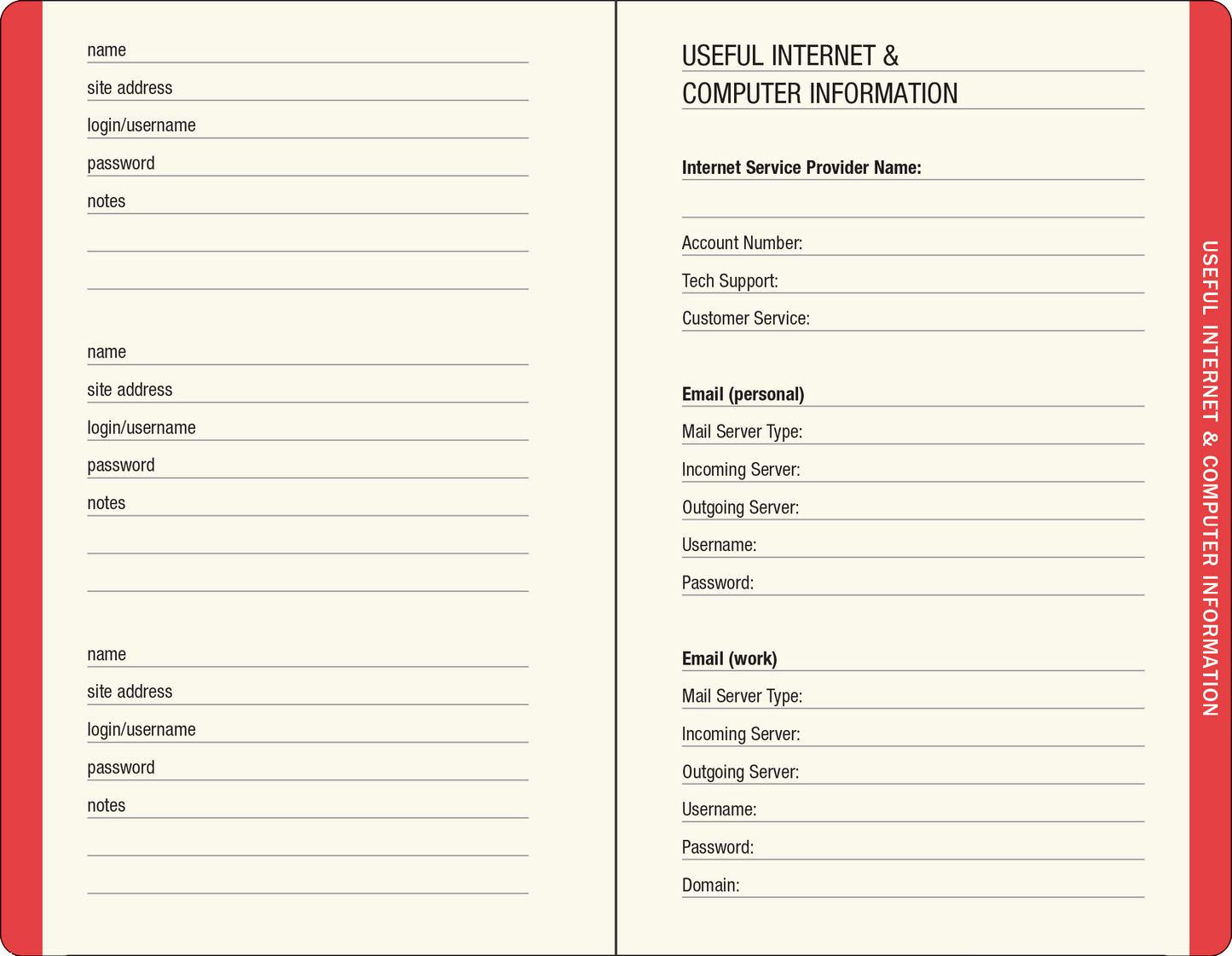 Mushrooms Internet Address & Password Logbook