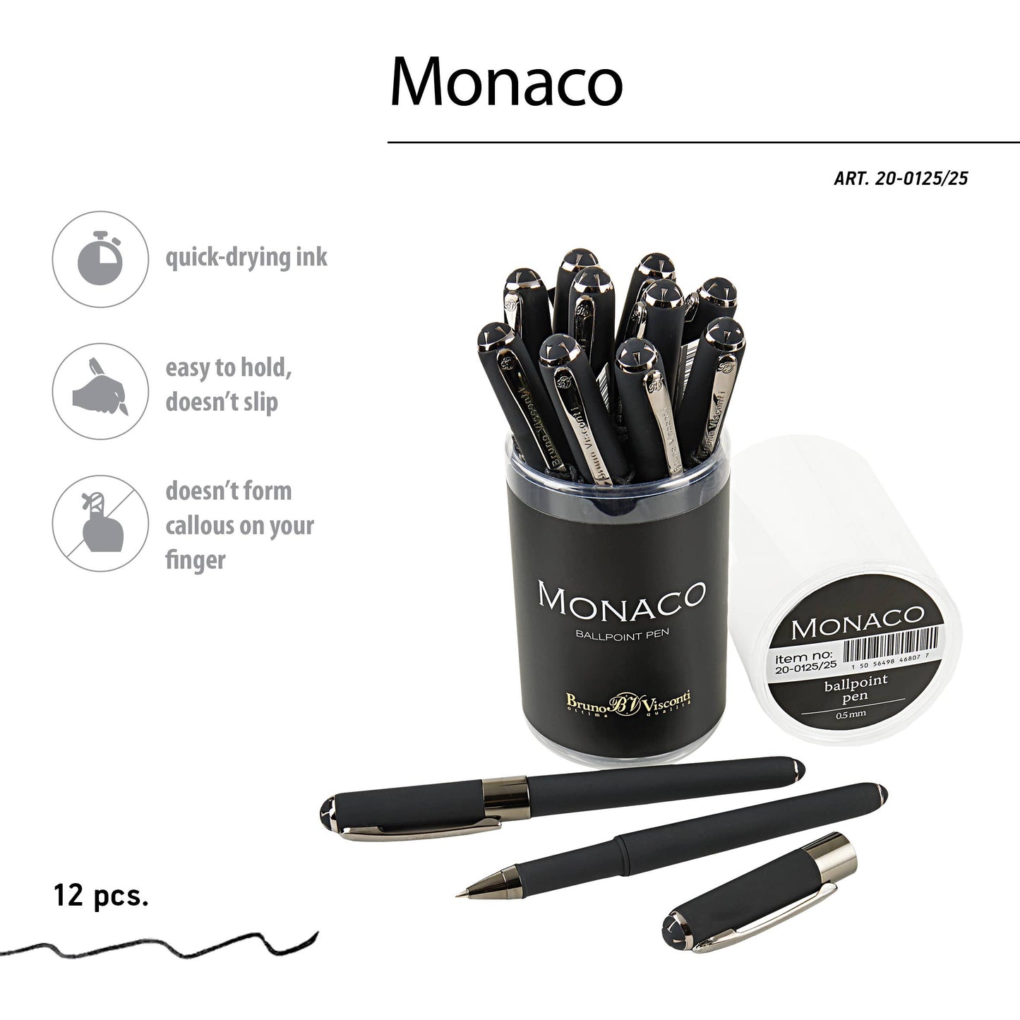 Monaco Black Pen with Gun Metal Accents