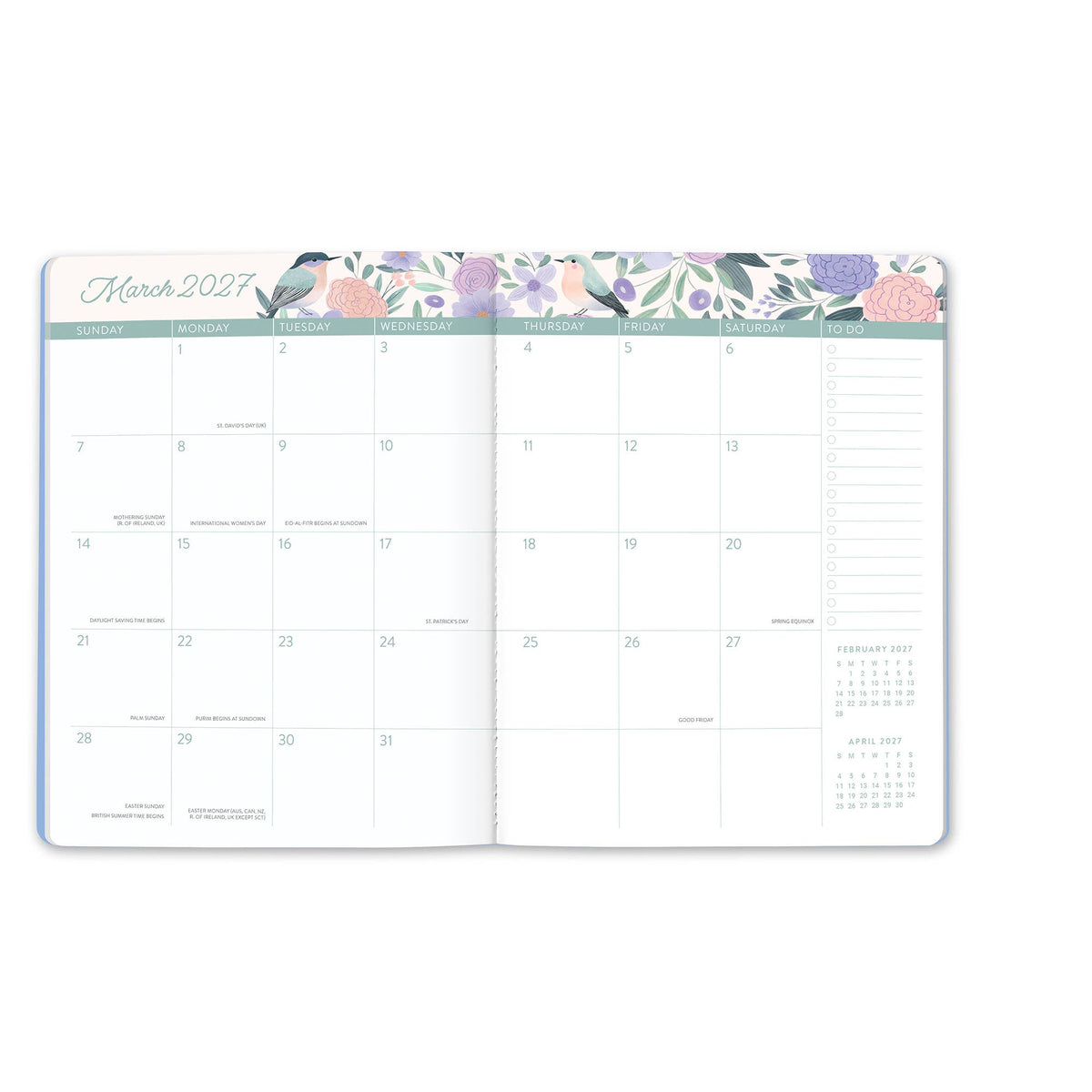 2027 Birds & Blooms Just Right Monthly Planner