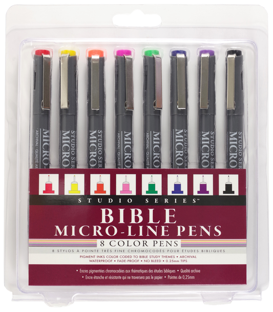 Bible Micro-Line Color Pens (Set of 8 Pens)