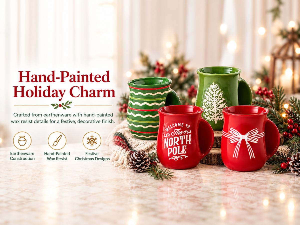 Evergreen Handwarmer Mug Stoneware Green