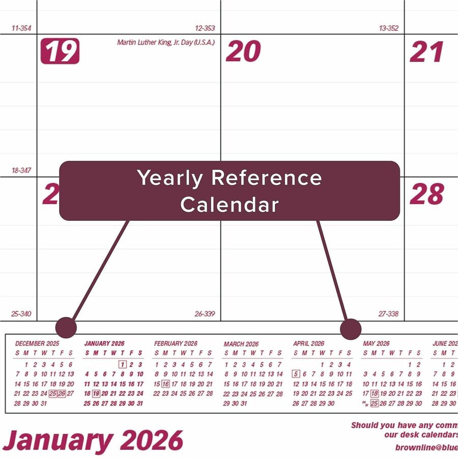 Brownline Professional Monthly Desk/Wall Calendar