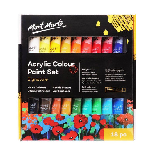 Mont Marte Acrylic Colour Paint Set Signature 18 pc. x 1.2 US fl. oz.