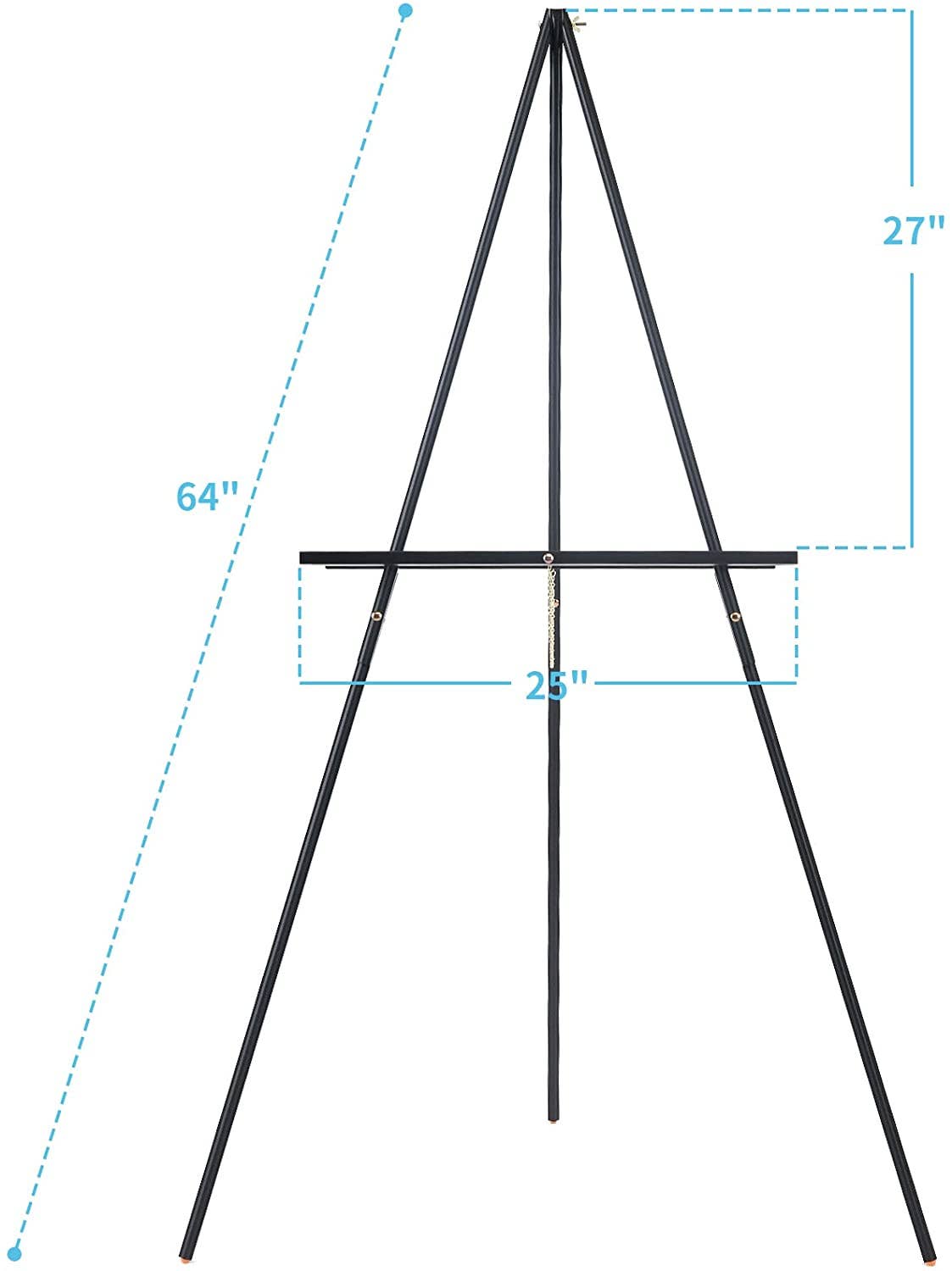 MEEDEN Beech Wood Display Wedding Easel Stand, Max Height 64'' Holds Up to 40"/11lb, Walnut Wooden A-Frame Tripod Studio Artist Floor Easel for Wedding Sign, Poster, Canvas, Show, Presenting