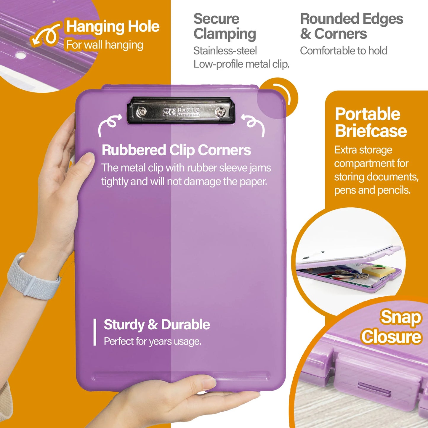 Translucent Clipboard Storage Case, Pink