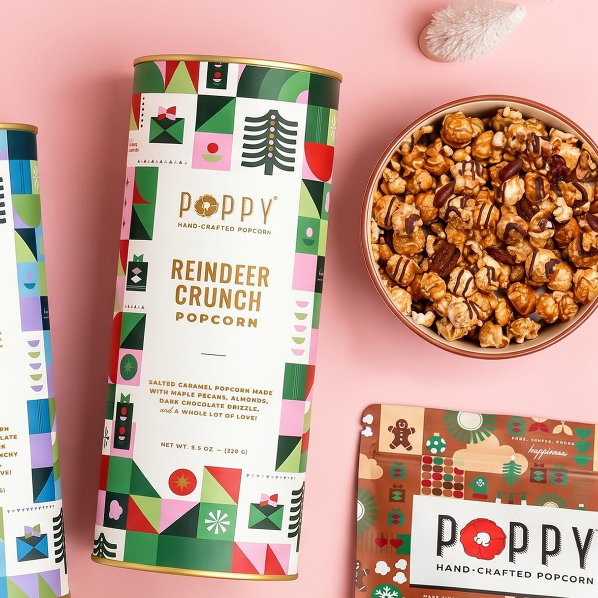 POPPY Reindeer Crunch Popcorn Cylinder