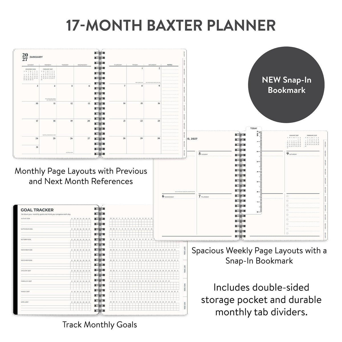 2027 Midnight Black Baxter Planner