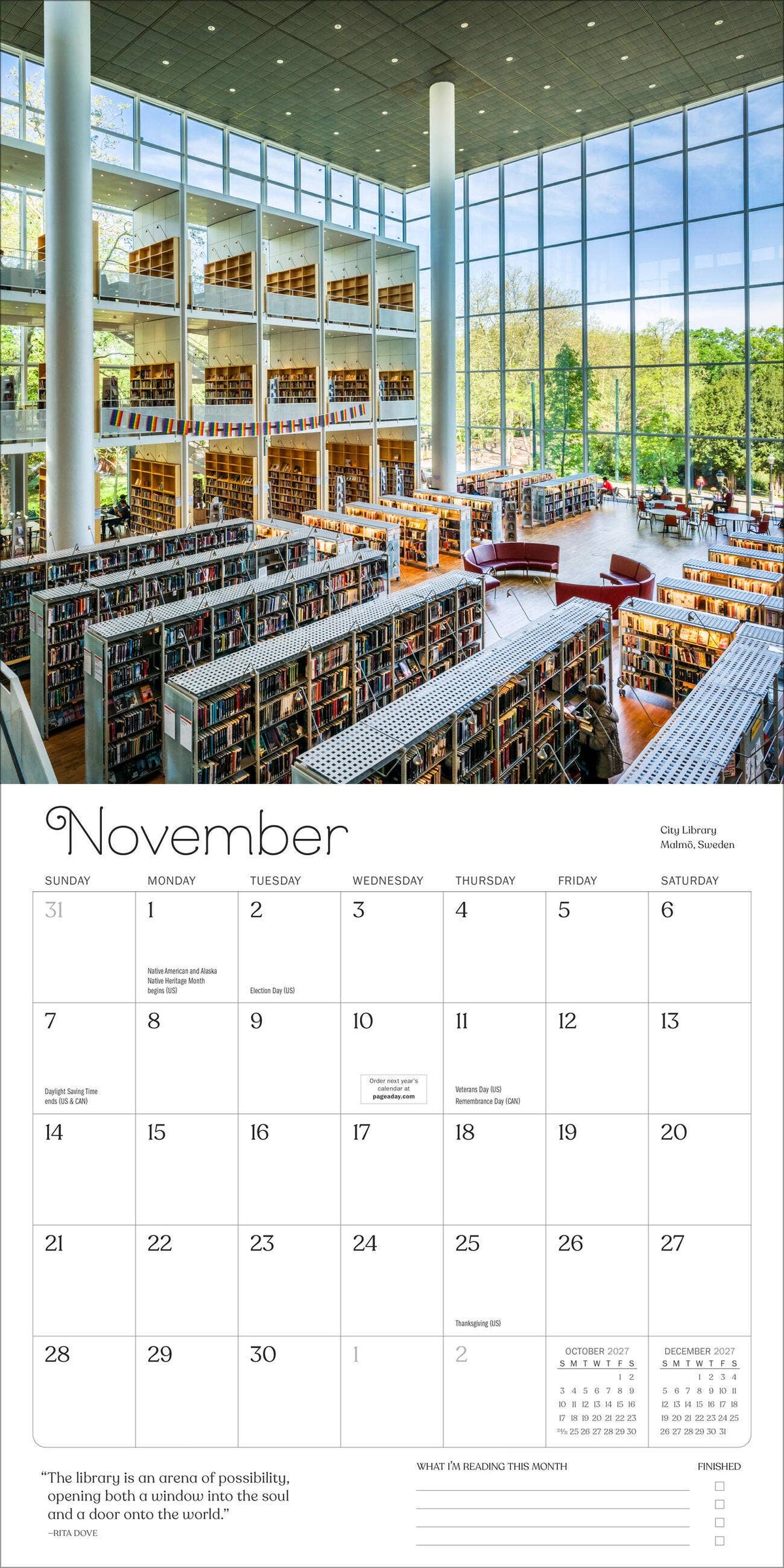 A Calendar for Book Lovers Wall Calendar 2027
