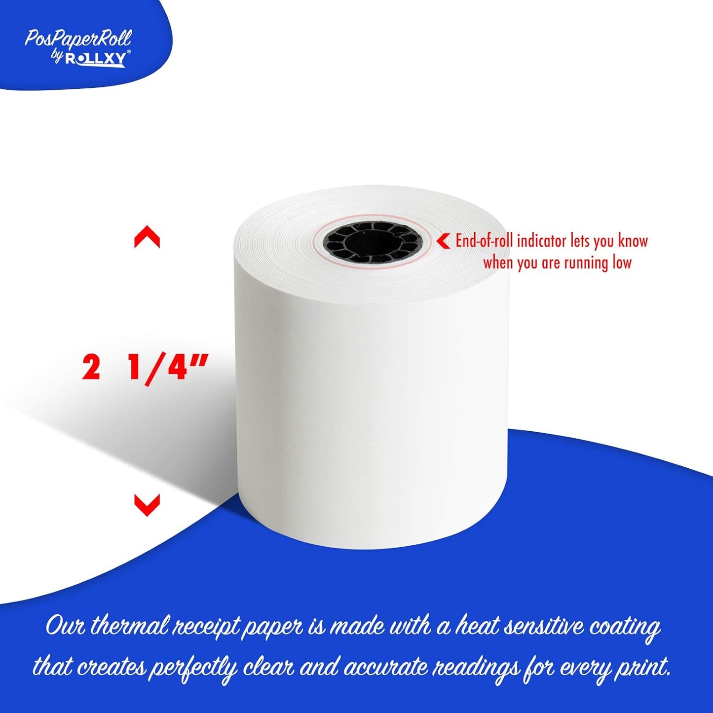 2 1/4 x 165 Thermal Paper Receipt Rolls, Case of 50