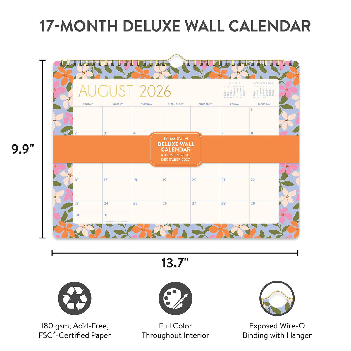 2027 Secret Garden Deluxe Wall Calendar