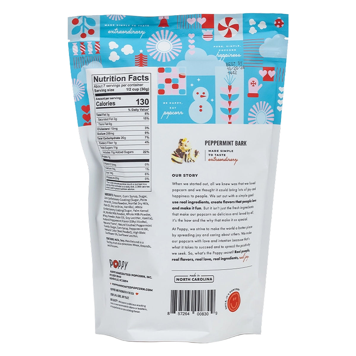 POPPY Peppermint Bark Popcorn 9oz