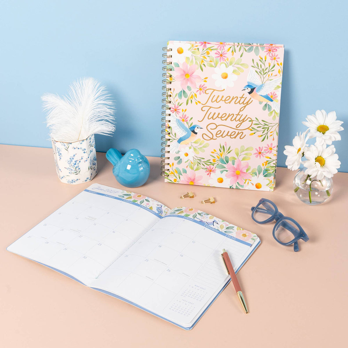 2027 Birds & Blooms Just Right Monthly Planner
