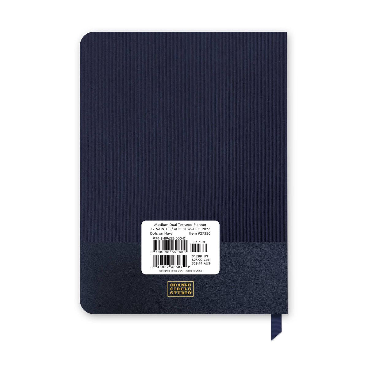 2027 Dots on Navy Medium Dual-Textured Planner