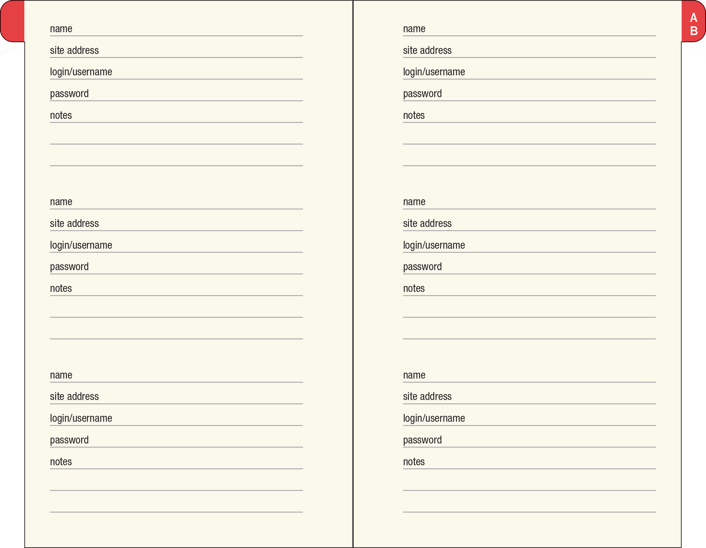Mushrooms Internet Address & Password Logbook