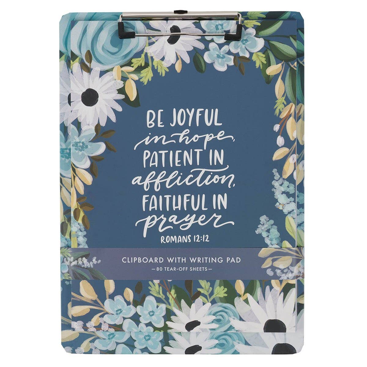 Clipboard w/ Pad Blue Be Joyful in Hope Rom. 12:12