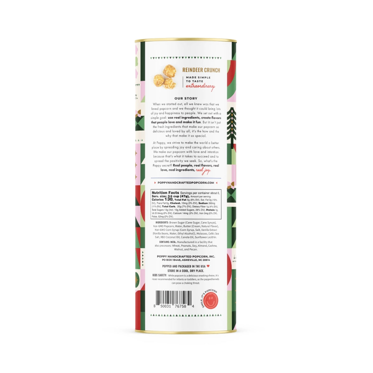 POPPY Reindeer Crunch Popcorn Cylinder