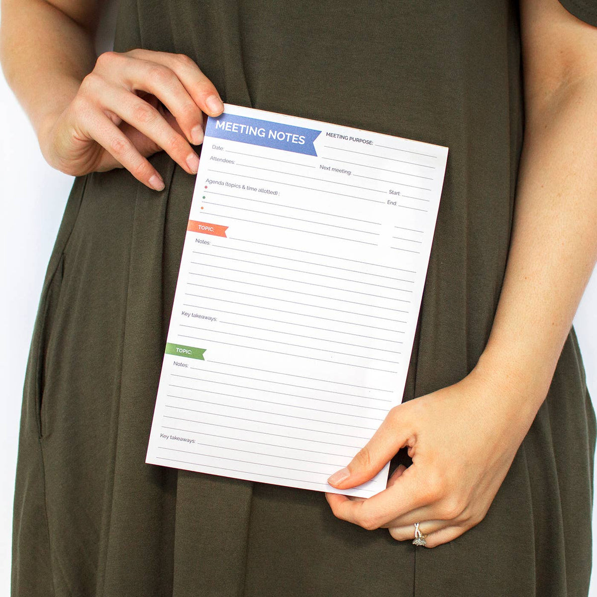 Double Sided Meeting Notes Planning Pad 6x9in