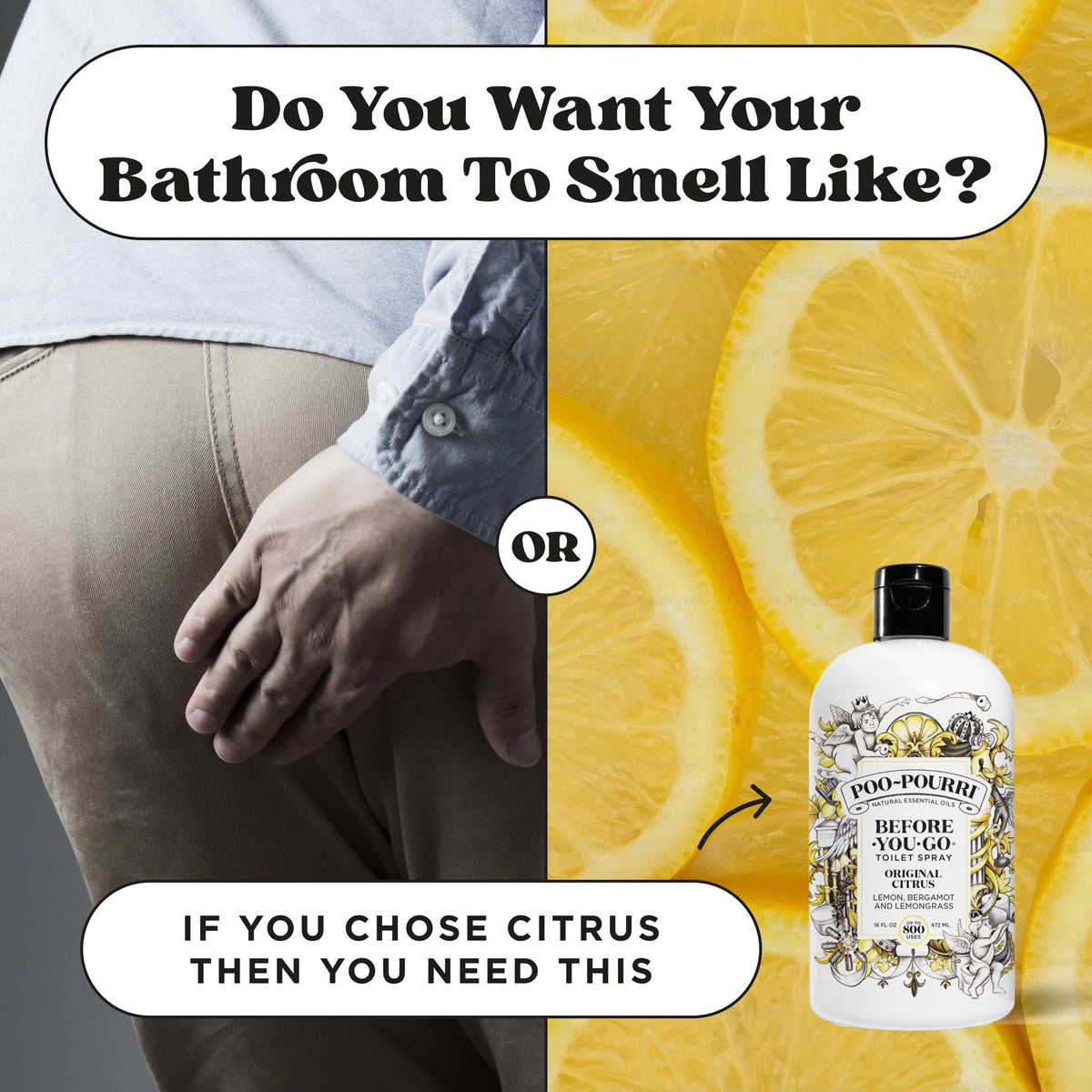 Poo~Pourri Original Citrus Refill Size Bottle 16 oz.