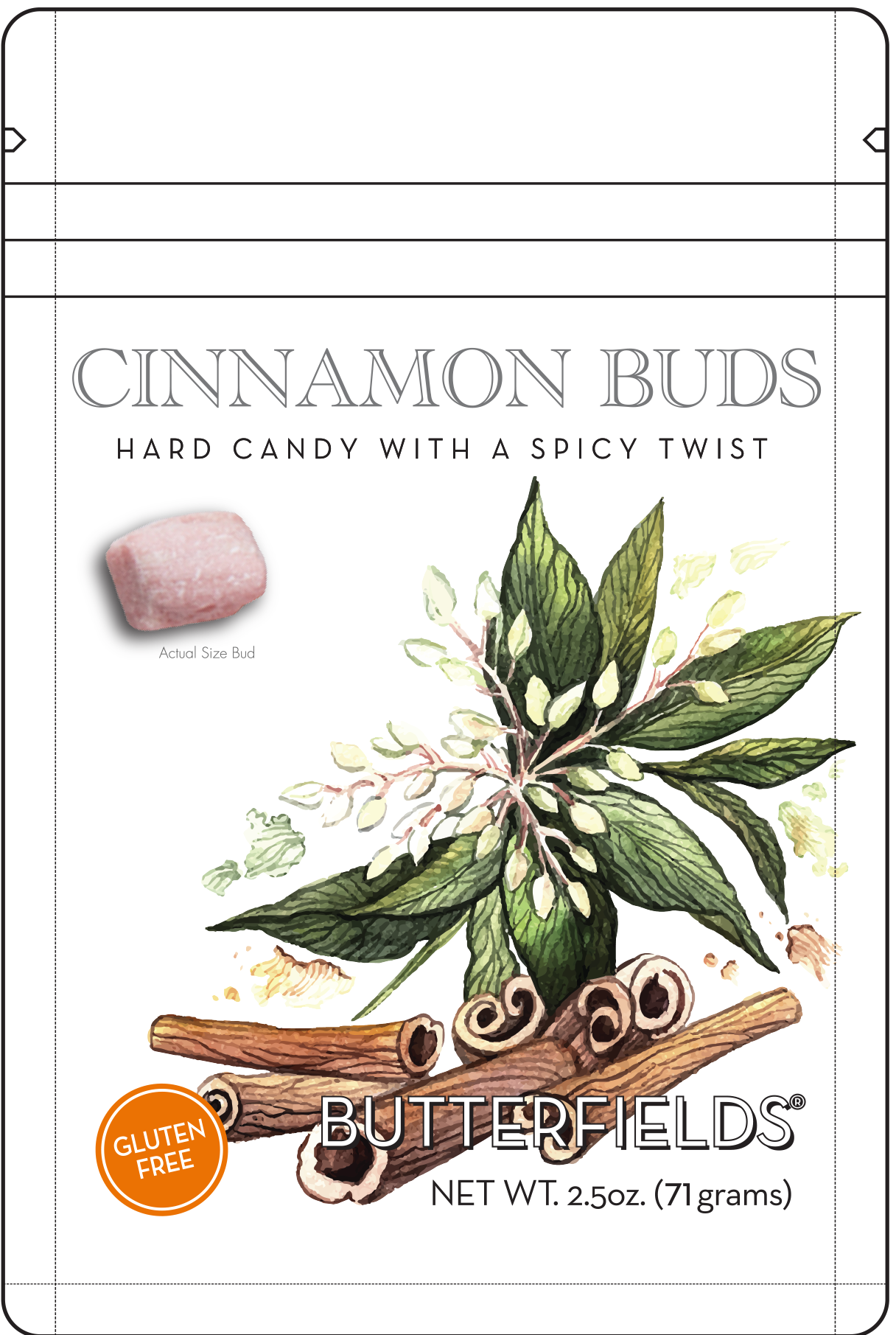 Cinnamon Buds Hard Candy (2.5z Resealable Pack)