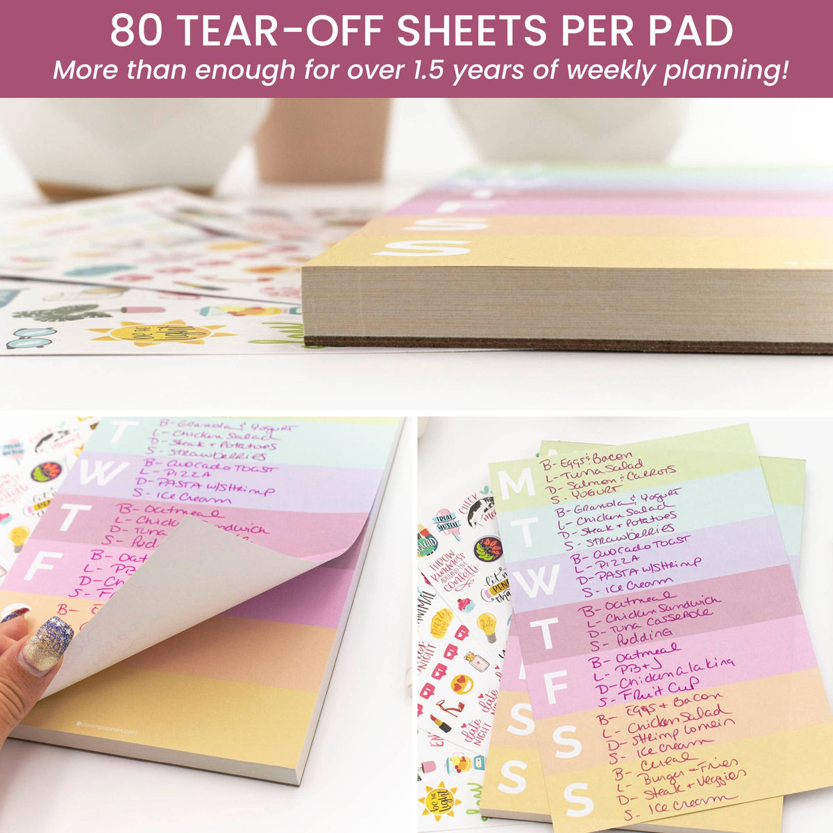 Rainbow Color Blocked Weekly Planning Pad 6x9 (TOP SELLING)