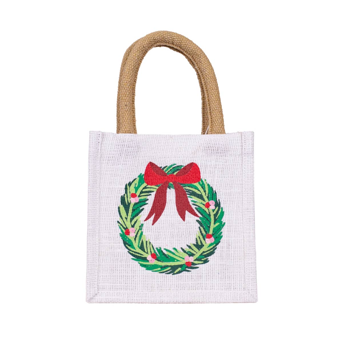 Clara Wreath Petite Gift Tote   White/Multi    7x7x5