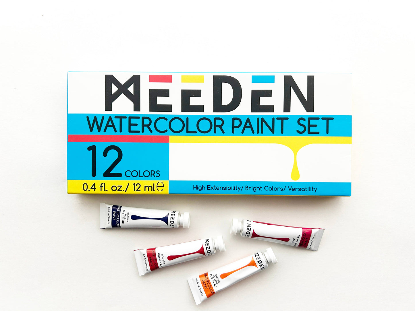 12-Color Watercolor Tube Paint Set Premium Art Supplies