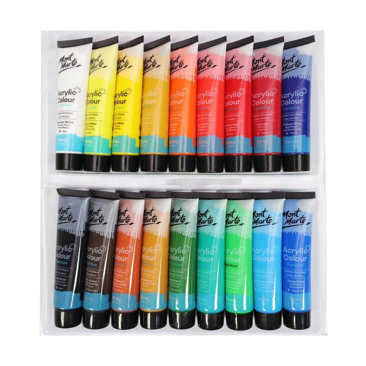 Mont Marte Acrylic Colour Paint Set Signature 18 pc. x 1.2 US fl. oz.