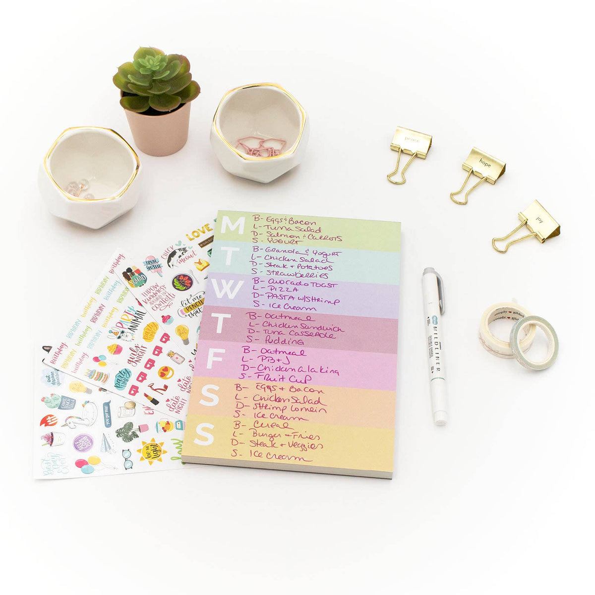 Rainbow Color Blocked Weekly Planning Pad 6x9 (TOP SELLING)