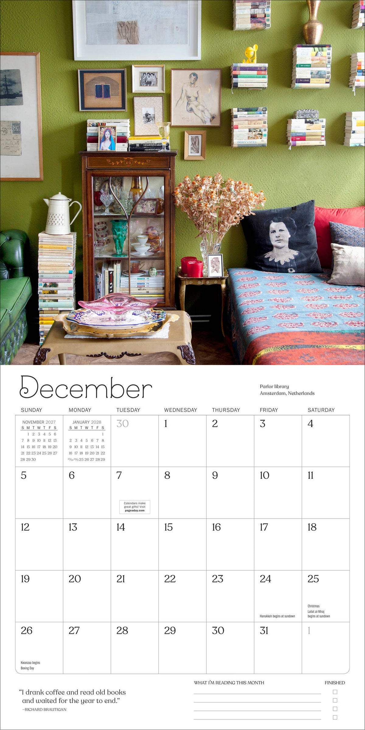 A Calendar for Book Lovers Wall Calendar 2027