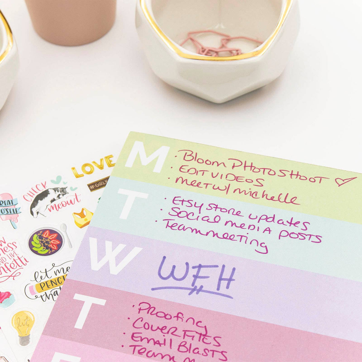 Rainbow Color Blocked Weekly Planning Pad 6x9 (TOP SELLING)